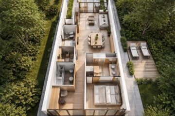 découvrez des plans de maisons étroites conçus par un architecte professionnel, alliant design fonctionnel et optimisation de l'espace pour un habitat moderne et confortable.